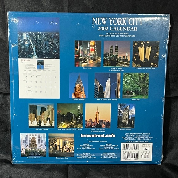 2002 New York City - Manhattan Skyline Calendar NEW - Picture 2 of 3